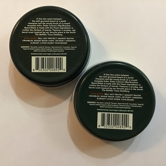 Duke Cannon Big Bourbon Beard Balm With Oak Barrel Scent Lot of 2 BRAND NEW - Picture 2 of 5